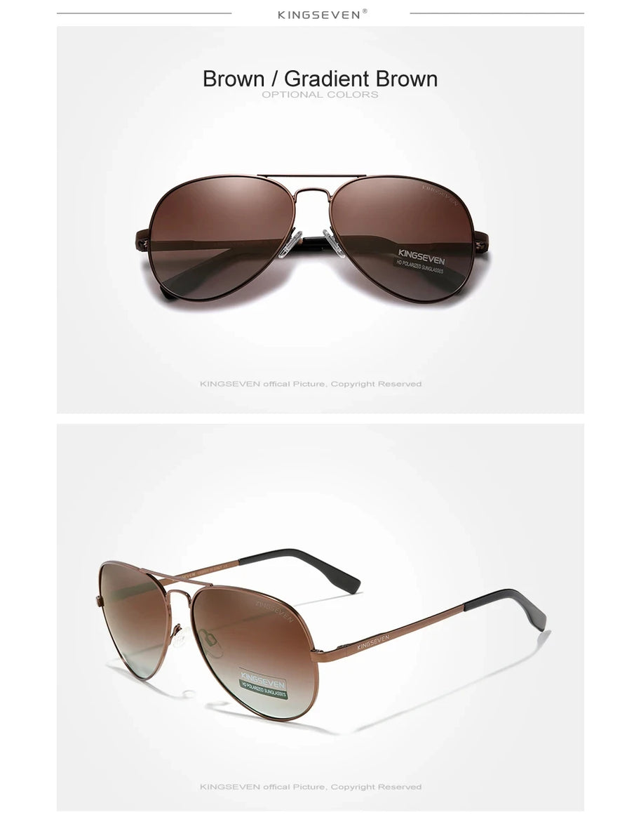 KINGSEVEN New Brand Men Aluminum Sunglasses Polarized UV400 Male Glasses Women Pilot Fashion Luxury Driving Summer Eyewear