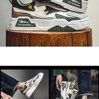 Men's Casual Shoes Soft Sole Breathable Leather Shoes Comfort Trainer Running Jogging Shoes Lightweight Walking Sneakers Male