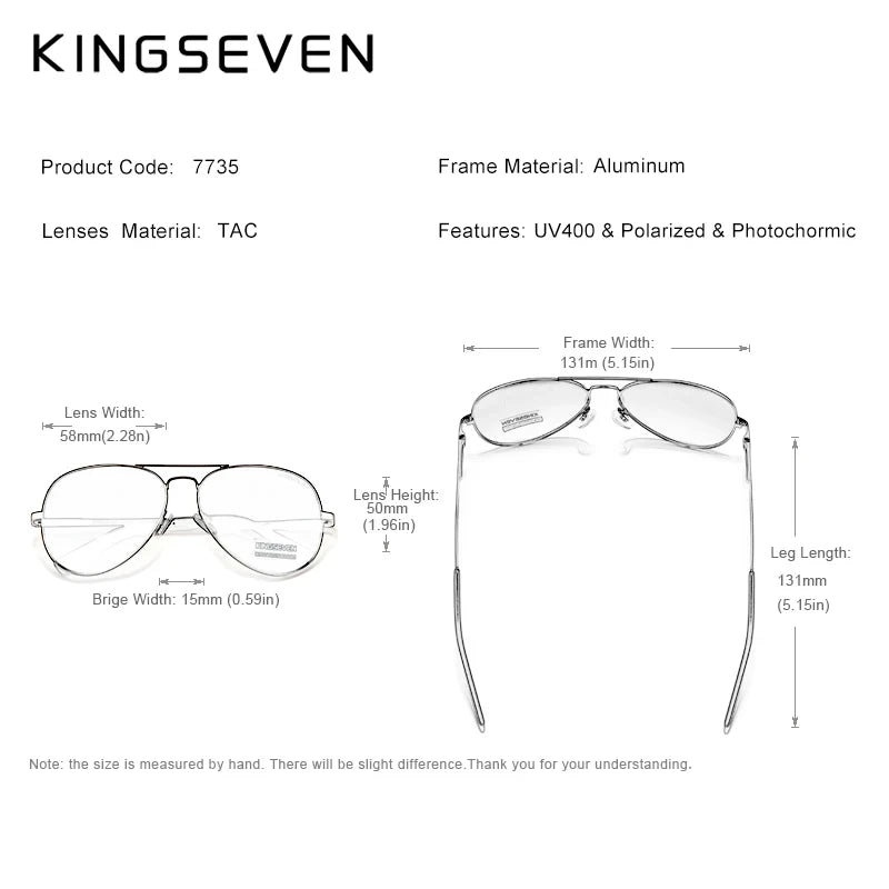 KINGSEVEN New Brand Men Aluminum Sunglasses Polarized UV400 Male Glasses Women Pilot Fashion Luxury Driving Summer Eyewear