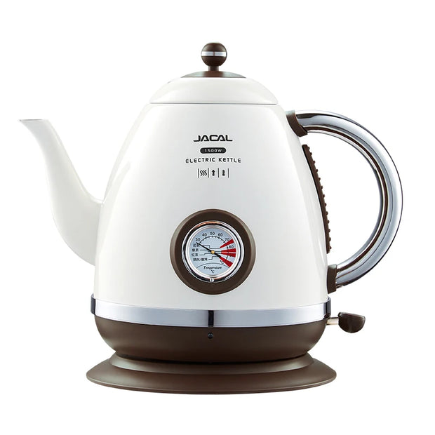 1.5L Electric Kettle 1500W Quick Heating Boiling Coffee Teapot Household Thermo Pot 304 Stainless Steel Linner with Thermometer