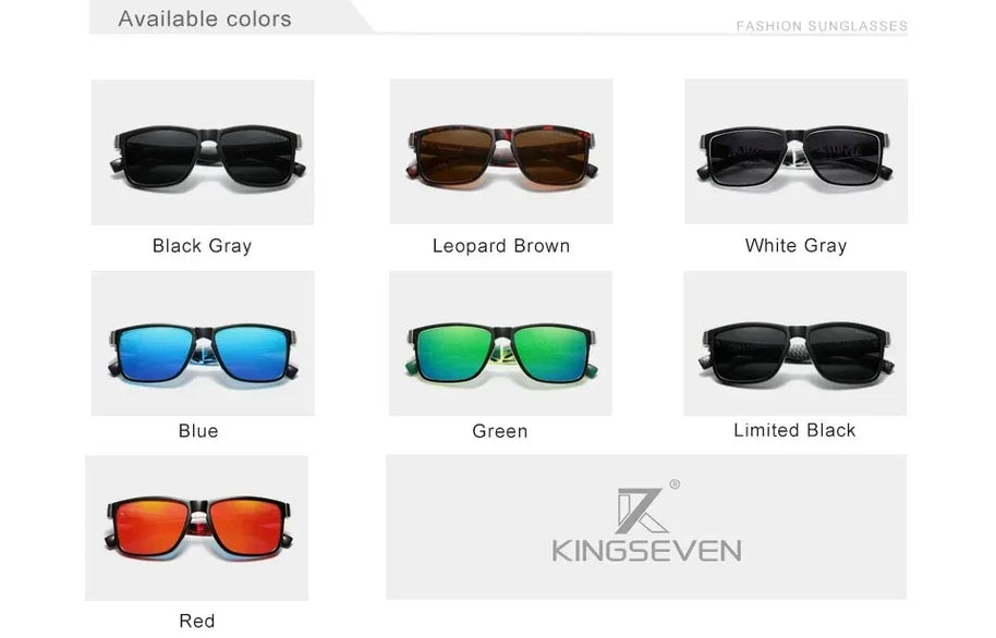 KINGSEVEN Sports Polarized Sunglasses Men Women UV400 Lens Retro Rectangle Fashion Square Frame Glasses Goggles Cycling Eyewear
