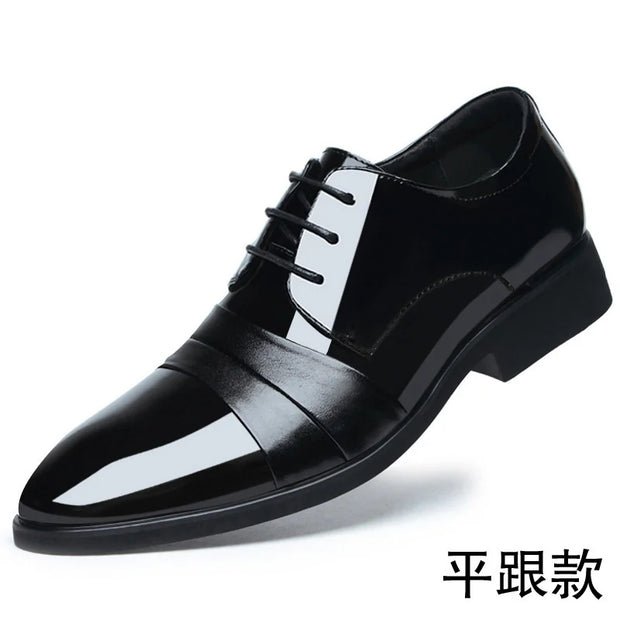 Men's Dress Shoes Elevator Shoes Genuine Leather Increase Business Sneakers For Men 8cm 6cm Heightening Shoes Moccasins Taller