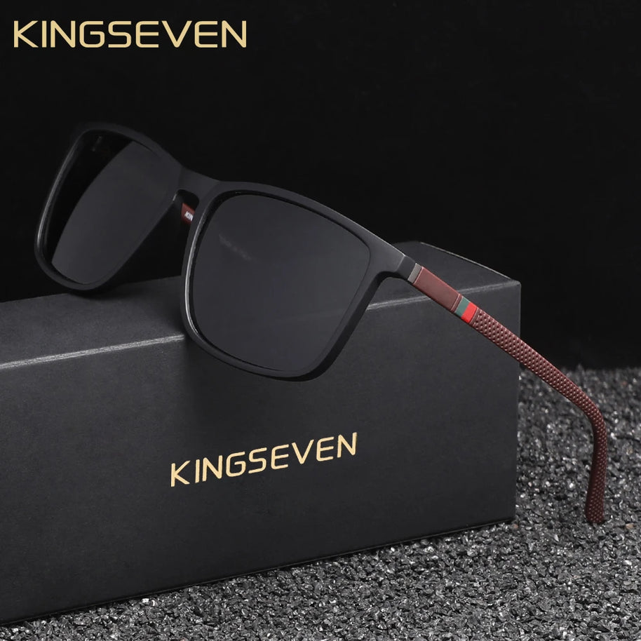 KINGSEVEN Large Frame Sunglasses Men/Women Polarized UV400 Lens Causal Glasses Vintage Rectangle Fishing Driving Outdoor Eyewear
