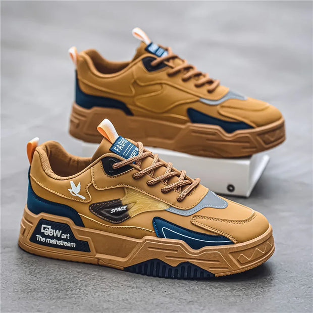Men's Casual Shoes Soft Sole Breathable Leather Shoes Comfort Trainer Running Jogging Shoes Lightweight Walking Sneakers Male