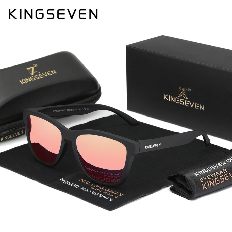 KINGSEVEN Brand Fashion Matte Sunglasses Women Men Polarized Anti-UV400 Lens Glasses TR90 Frame Luxury Outdoor Fishing Eyewear