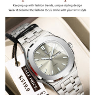 POEDAGAR Top Original Watch For Woman Luminous Date Week Square Ladies Watch Stainless Steel Quartz Women's Watches Female Reloj