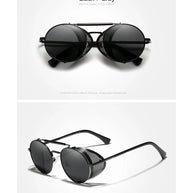 KINGSEVEN Fashion Steampunk Vintage Sunglasses Men Round Lens Polarized Eye Protection Glasses Driving Men's Eyewear