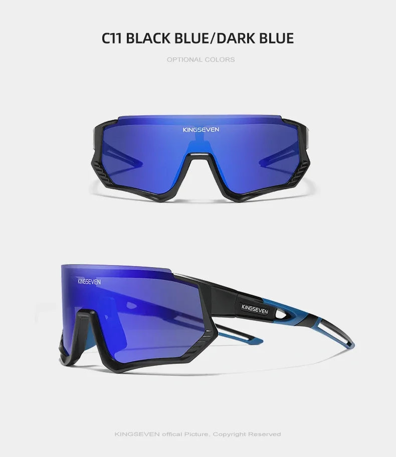 KINGSEVEN Cycling Sunglasses Men Women Mtb Bicycle Glasses Anti-UV Bike Goggles Outdoor Sport bike Large Frame