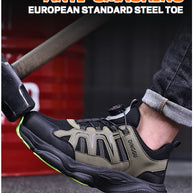 Men Safety Shoes Rotating button Work Sneakers Industrial Puncture-Proof Anti-smash Steel Toe Work Shoes Protective Safety Boots