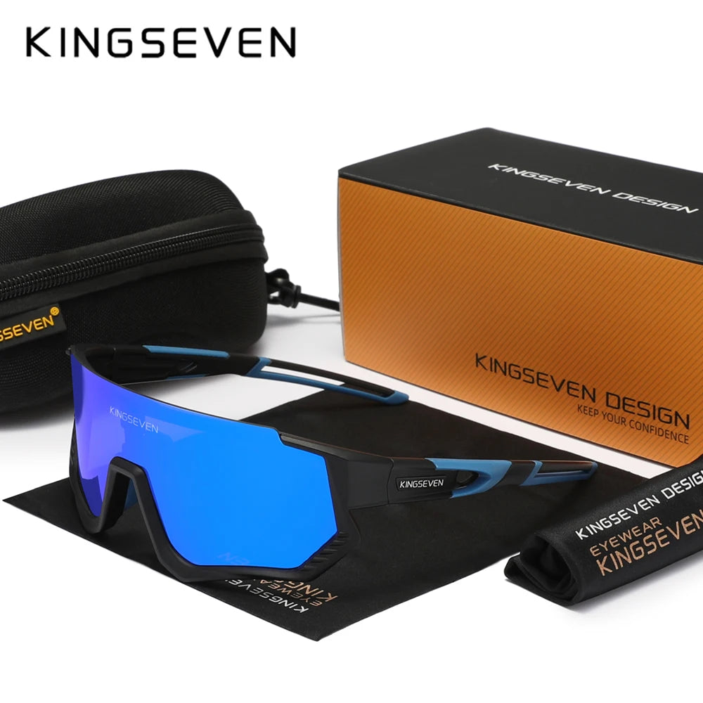 KINGSEVEN Cycling Sunglasses Men Women Mtb Bicycle Glasses Anti-UV Bike Goggles Outdoor Sport bike Large Frame