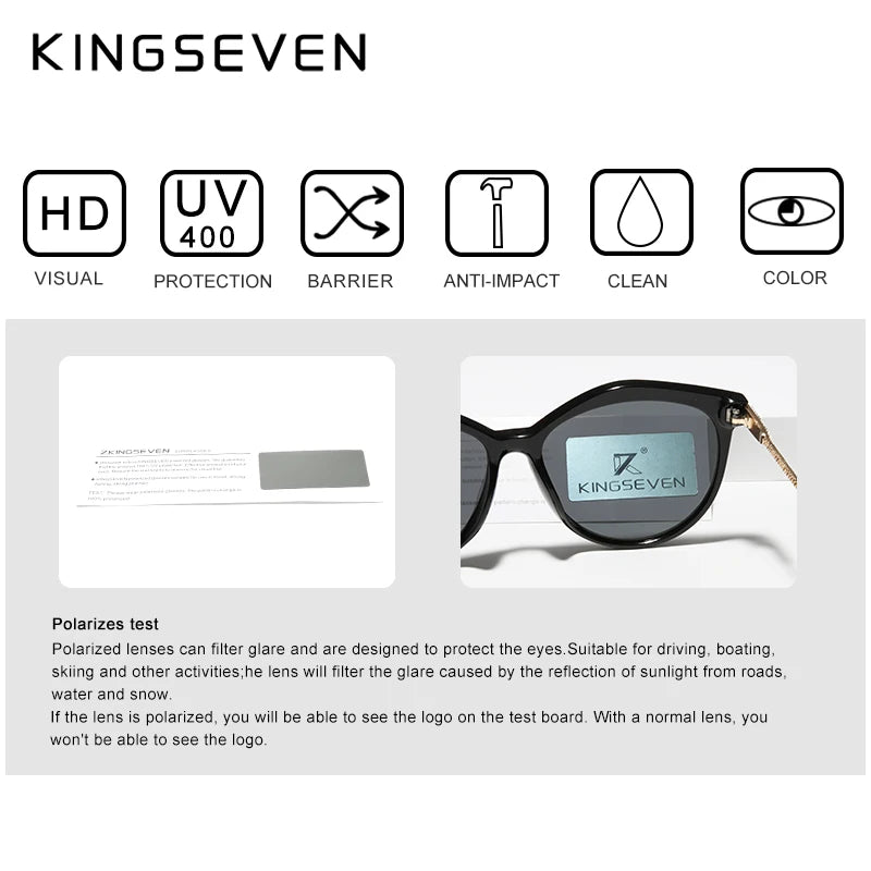 KINGSEVEN 2024 Polarized Women's Sunglasses Gradient Lens Luxury Sun glasses Brand Lentes de sol Mujer