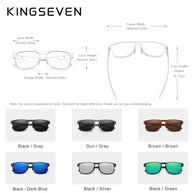 KINGSEVEN Luxury Aluminum Sunglassses For Men Retro Rectang Polarized UV400 Glasses Driving Sports Women New Fashion Accessory