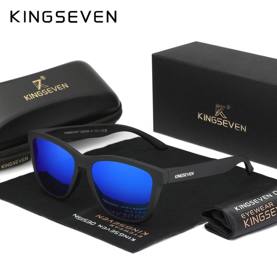 KINGSEVEN Brand Fashion Matte Sunglasses Women Men Polarized Anti-UV400 Lens Glasses TR90 Frame Luxury Outdoor Fishing Eyewear