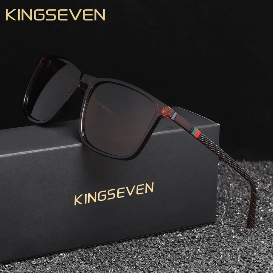 KINGSEVEN Large Frame Sunglasses Men/Women Polarized UV400 Lens Causal Glasses Vintage Rectangle Fishing Driving Outdoor Eyewear