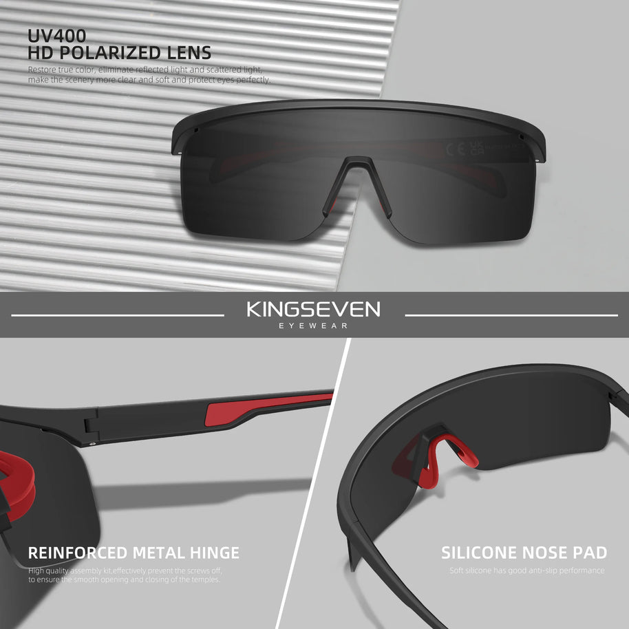 KINGSEVEN Brand Cycling Sunglasses Men Women Bicycle Glasses Climbing Anti-UV Bike Sports Large Frame