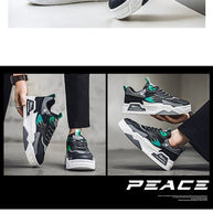 Men's Casual Shoes Soft Sole Breathable Leather Shoes Comfort Trainer Running Jogging Shoes Lightweight Walking Sneakers Male