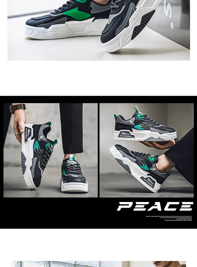 Men's Casual Shoes Soft Sole Breathable Leather Shoes Comfort Trainer Running Jogging Shoes Lightweight Walking Sneakers Male