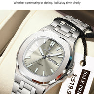 POEDAGAR Top Original Watch For Woman Luminous Date Week Square Ladies Watch Stainless Steel Quartz Women's Watches Female Reloj