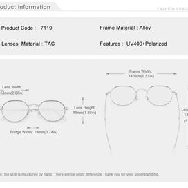 KINGSEVEN Brand Designer Sunglasses Alloy Round Frame Polarized UV400 Women Men Fashion Glassses Classic Anti-glare Eyewear