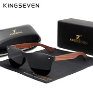 KINGSEVEN Brand Classic Wooden Sunglasses Men/Women Polarized UV400 Mirror Lens Glasses Luxury Wood Frame Retro Eyewear