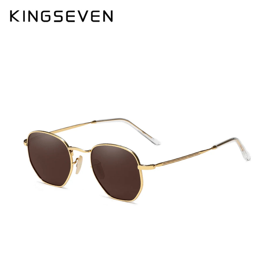 KINGSEVEN New Fashion Polygon Sunglasses Men Women‘s Polarized UV400 Eye Protect Lens Glasses Round Frame Outdoor Causal Eyewear