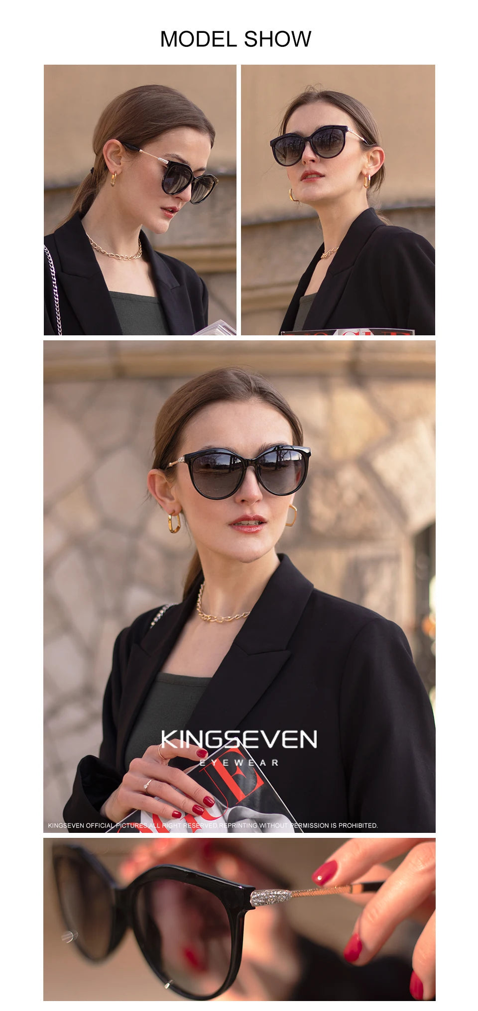 KINGSEVEN 2024 Polarized Women's Sunglasses Gradient Lens Luxury Sun glasses Brand Lentes de sol Mujer