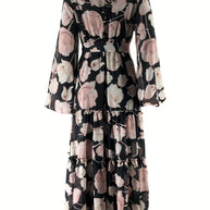 Muslim Women Dresses Flower Print Abaya Sashes Eid Ramadan Morocco Vestidos Dubai Jalabiya Kaftan Islam Arab Long Robe Abayas