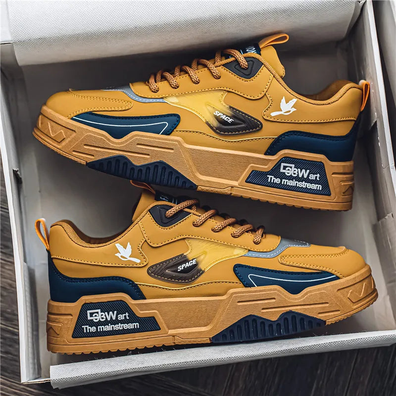 Men's Casual Shoes Soft Sole Breathable Leather Shoes Comfort Trainer Running Jogging Shoes Lightweight Walking Sneakers Male