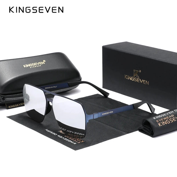 KINGSEVEN Classical Men's Sunglasses Polarized UV400 Glasses Square Pilot High Quality Anti-reflection Driving Retro Eyewear