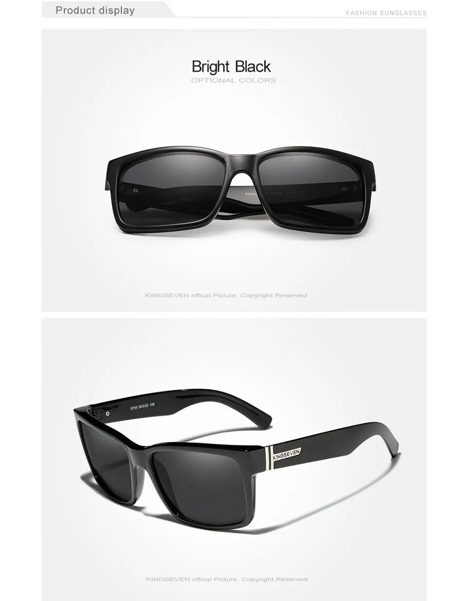 KINGSEVEN Polarized Men's Sunglasses Sports Goggle Mirror UV400 Lens Male Sun Glasses Women Eyewear Protection TR90 Full Farme