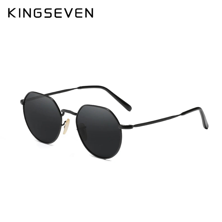 KINGSEVEN Brand Designer Sunglasses Alloy Round Frame Polarized UV400 Women Men Fashion Glassses Classic Anti-glare Eyewear