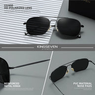 KINGSEVEN Brand Men Trendy Sunglasses Fashion Square Alloy Frame Women Polarized UV400 Glassses Luxury Driving Outdoor Eyewear