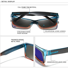 KINGSEVEN Polarized Men's Sunglasses Sports Goggle Mirror UV400 Lens Male Sun Glasses Women Eyewear Protection TR90 Full Farme