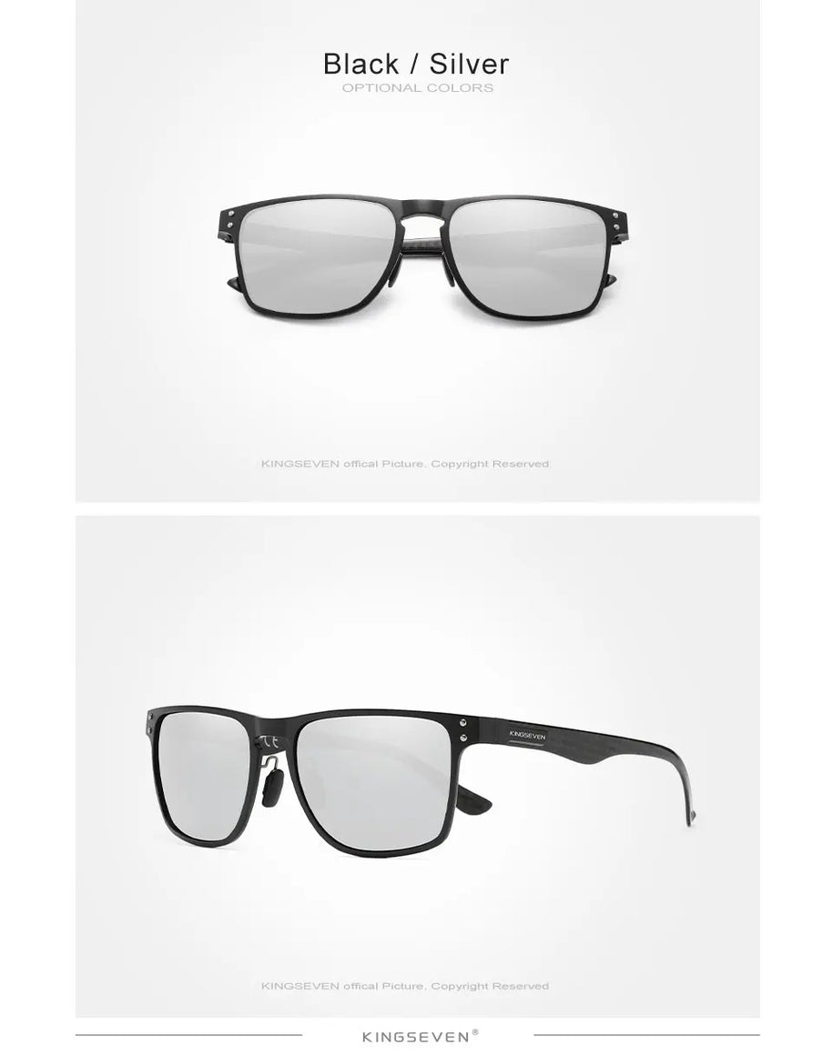 KINGSEVEN Luxury Aluminum Sunglassses For Men Retro Rectang Polarized UV400 Glasses Driving Sports Women New Fashion Accessory
