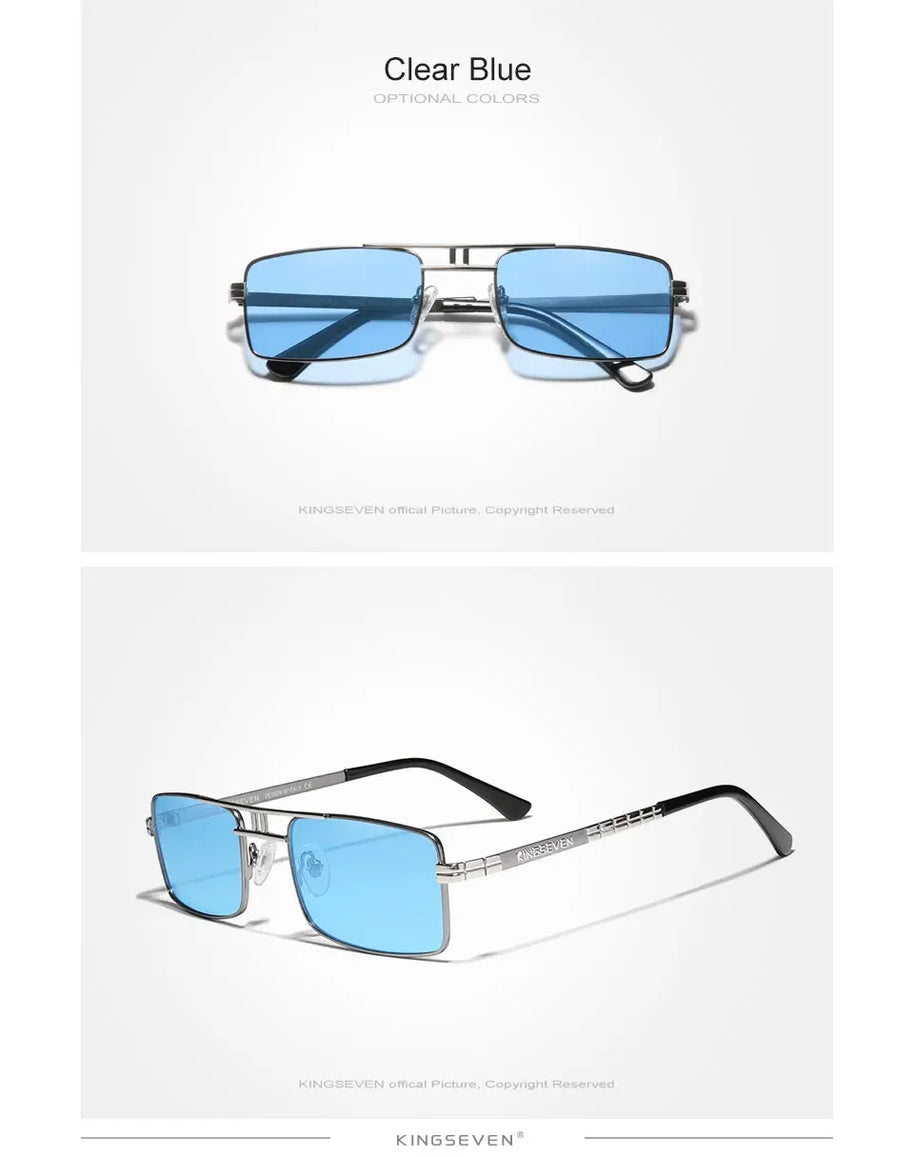 KINGSEVEN Original Fashion Polarized UV400 Sunglasses Vintage Rectangle Frame Men Women Driving Alloy Glasses Outdoor Eyewear