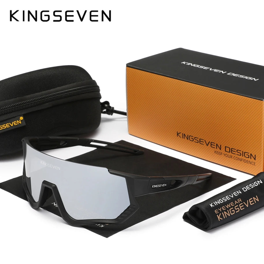 KINGSEVEN Cycling Sunglasses Men Women Mtb Bicycle Glasses Anti-UV Bike Goggles Outdoor Sport bike Large Frame