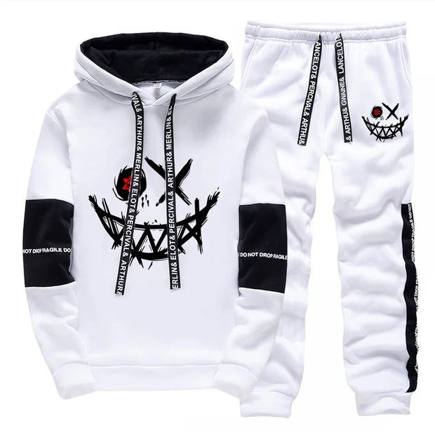 2025 New Arrival Men's Tracksuit Hooded Sweatshirt Sweatpants All Season Casual Sporty Jogger Suits Urban Fashion Hoodie Outfits