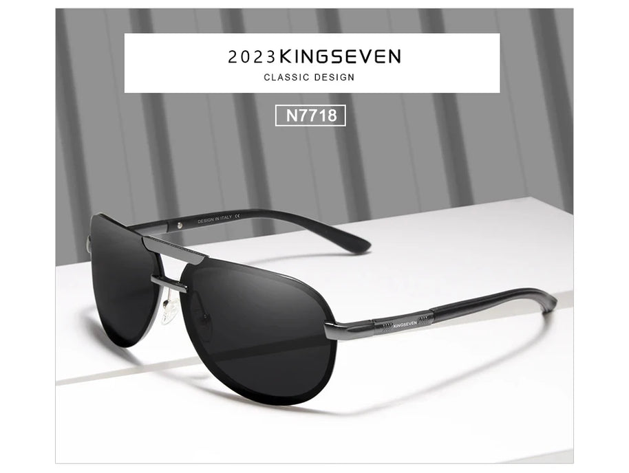 KINGSEVEN Original High Quality Polarized Sunglasses Men Women Pilot Driving Aluminum+TR90 Sun Glasses Goggle UV400