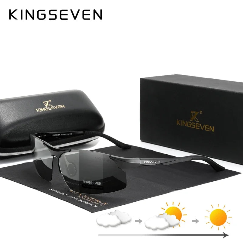 KINGSEVEN Aluminum Sunglasses For Men Driving Mirror Lens UV400 Polarized Glasses Cycling Sports Use High Quality Eyewear