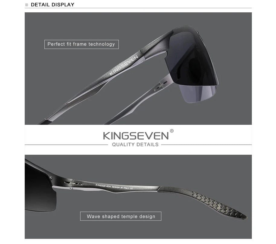 KINGSEVEN Aluminum Sunglasses For Men Driving Mirror Lens UV400 Polarized Glasses Cycling Sports Use High Quality Eyewear