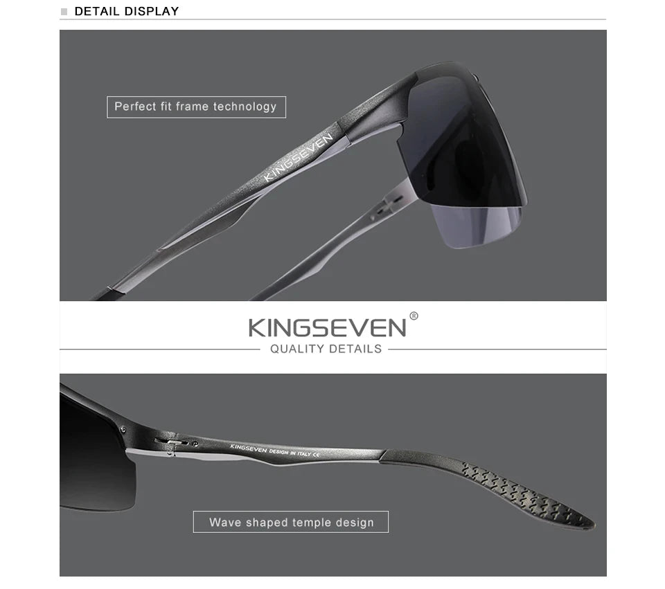 KINGSEVEN Aluminum Sunglasses For Men Driving Mirror Lens UV400 Polarized Glasses Cycling Sports Use High Quality Eyewear