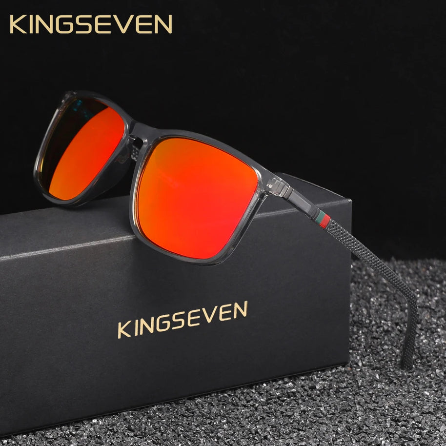 KINGSEVEN Large Frame Sunglasses Men/Women Polarized UV400 Lens Causal Glasses Vintage Rectangle Fishing Driving Outdoor Eyewear