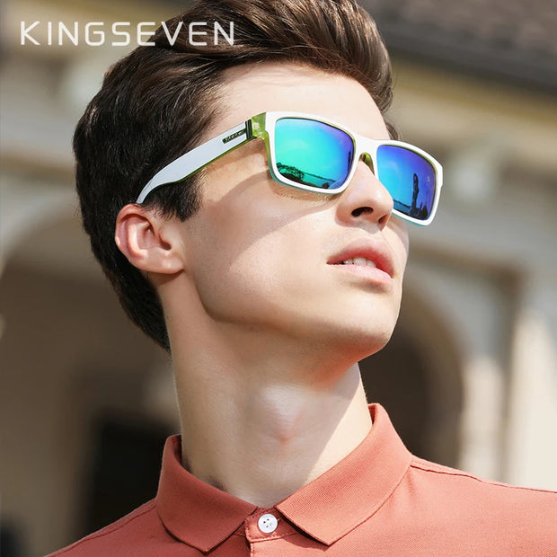 KINGSEVEN Polarized Men's Sunglasses Sports Goggle Mirror UV400 Lens Male Sun Glasses Women Eyewear Protection TR90 Full Farme