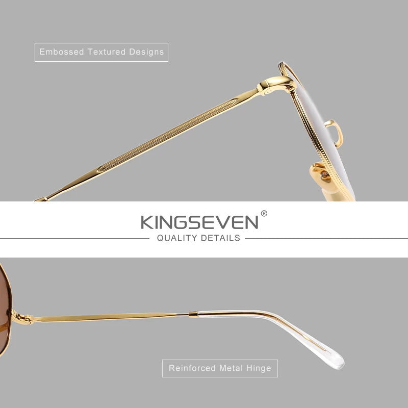 KINGSEVEN New Fashion Polygon Sunglasses Men Women‘s Polarized UV400 Eye Protect Lens Glasses Round Frame Outdoor Causal Eyewear