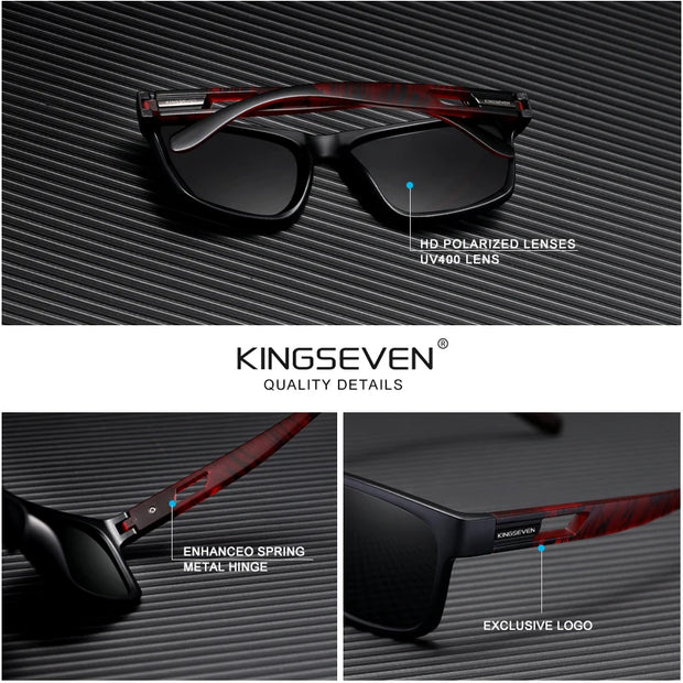 KINGSEVEN 2024 Brand Design Men's Glasses Square Retro TR90 Polarized Sunglasses Women UV Lens Fashion Outdoor Sports Eyewear