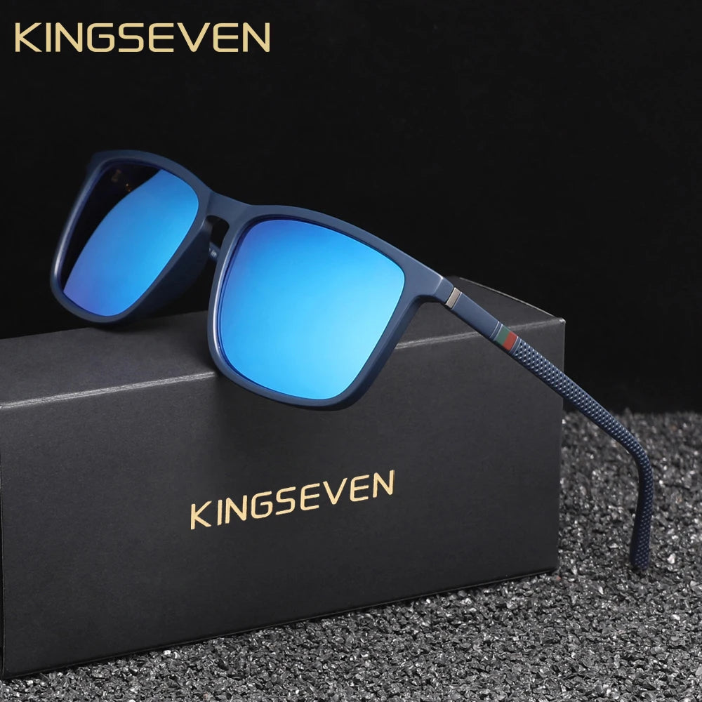 KINGSEVEN Large Frame Sunglasses Men/Women Polarized UV400 Lens Causal Glasses Vintage Rectangle Fishing Driving Outdoor Eyewear