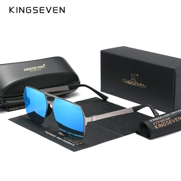 KINGSEVEN Classical Men's Sunglasses Polarized UV400 Glasses Square Pilot High Quality Anti-reflection Driving Retro Eyewear