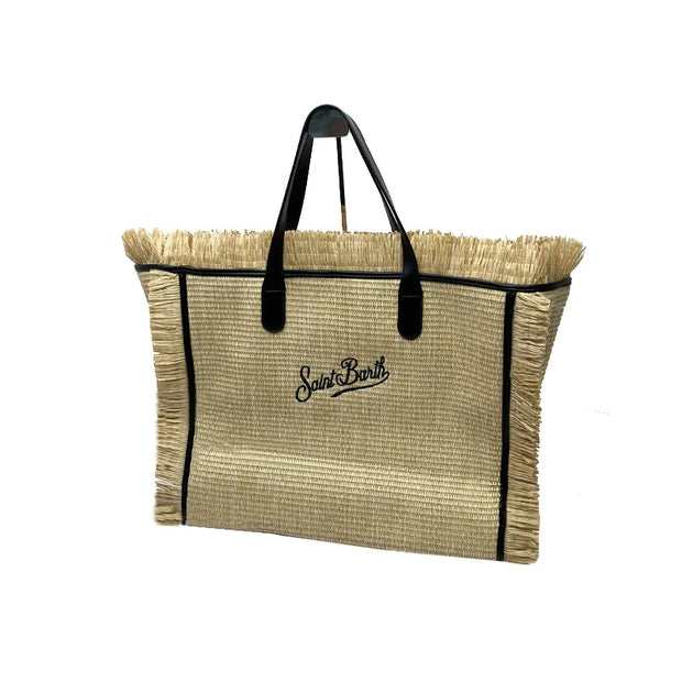 Saint Barth's new European and American women's large capacity leisure travel straw mat handmade tassel handbag tote bag