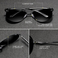 KINGSEVEN Fashion Pilot Rimless Sunglasses Men Classical UV400 Polarized Large Frame Glasses Casual Driving Outdoor Eyewear
