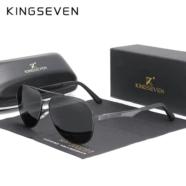 KINGSEVEN Driving Polarized Sunglasses Men High Quality Aluminum Fashion Glasses UV400 Anti-Glare Pilot Male Female Eyewear